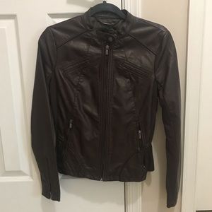 Express Brown Faux Leather Jacket